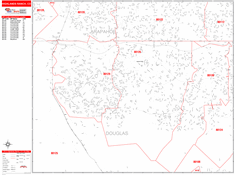 Highlands Ranch Wall Map Zip Code Red Line Style 2025